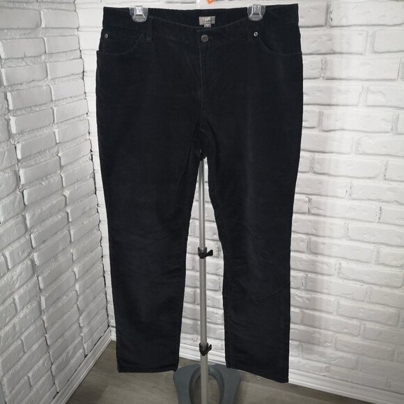 J. Jill Ladies Size 12 Black Stretch Slim Leg Corduroy Pants - Picture 1 of 11